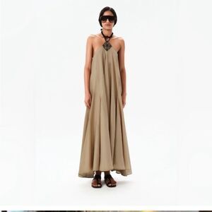 Maria Cher‎ Mariacher Womens Castex Joanne Halter Flowy Maxi Dress Boho Silk M